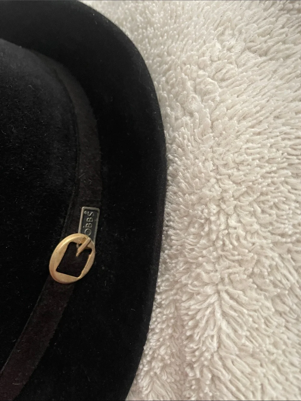 Dobbs Classic Black Bowler Hat with Gold Buckle Women’s M L